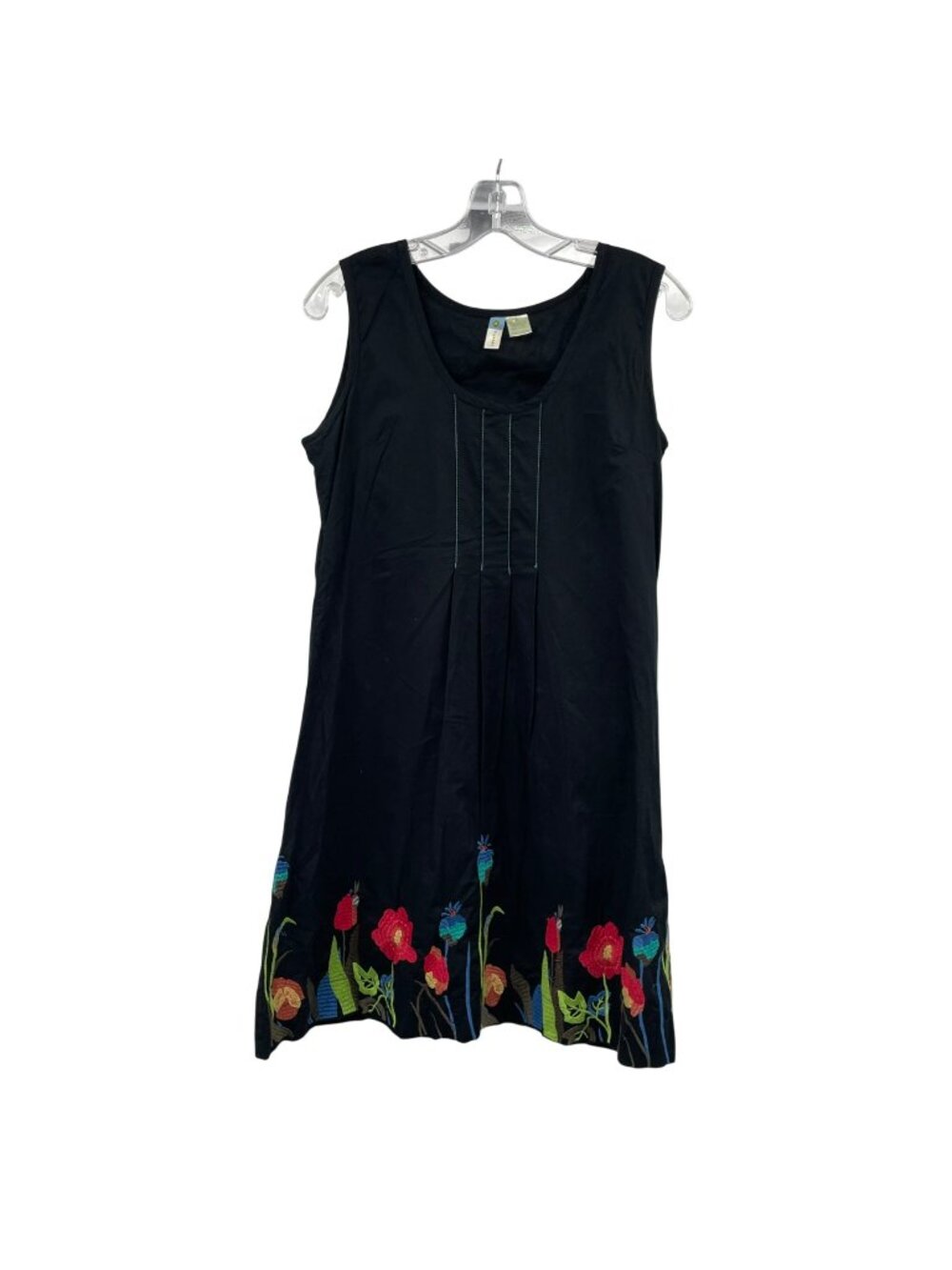 Sahalie Womens Shift Dress Sleeveless Embroidered Black/Multi Size Small
